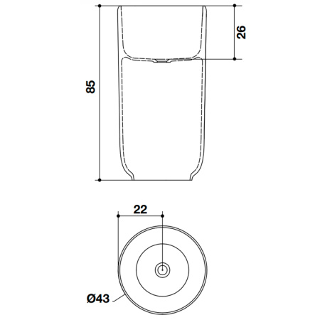 FALPER Homey Раковина 430х430х850 CRISTALPLANT 