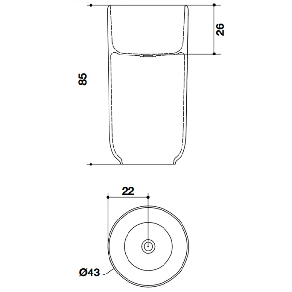 FALPER Homey Раковина 430х430х850 CRISTALPLANT 