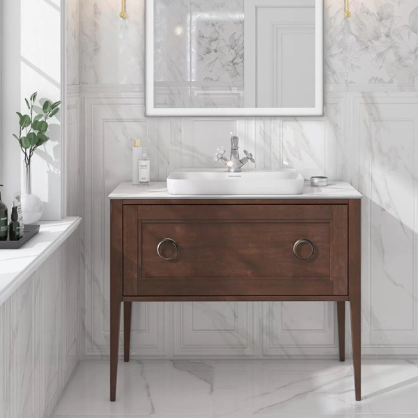 Kerama Marazzi Тумба PLAZA Classic NEO напольная 1+1 ящик 100, орех матовый 