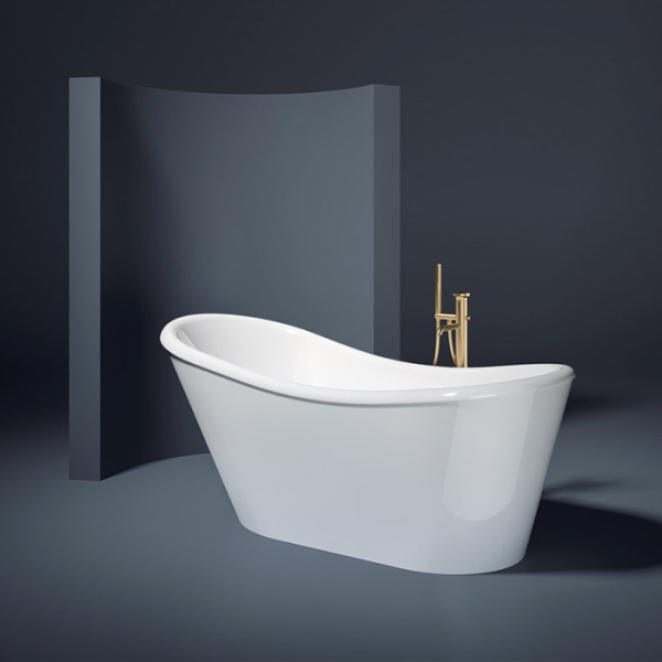 Gruppo Treesse Nina Ванна 170x80xh71 см. (без гидромассажа) со сливом хром и панелью, цвет белый глянец 