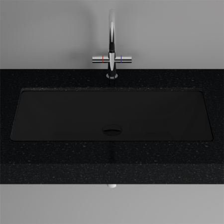 BETTE Loft  Раковина встраиваемая снизу 740х386х100 мм, без перелива, без отв под см. цвет Ebony 