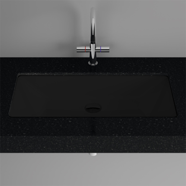 BETTE Loft  Раковина встраиваемая снизу 740х386х100 мм, без перелива, без отв под см. цвет Ebony 