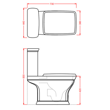 Artceram CARTESIO Бачок для напольного унитаза, цвет: черный 