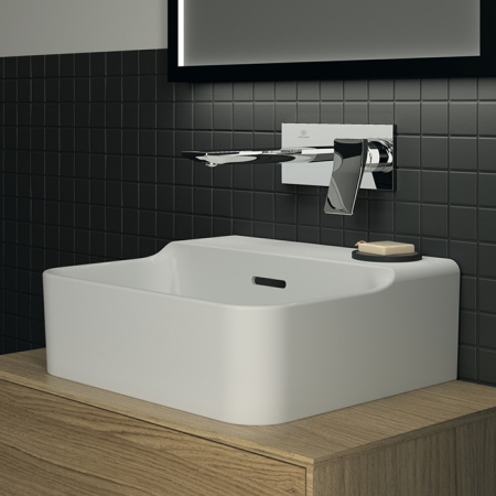 Ideal Standard Conca Раковина 400 x 350 x 165 мм, подвесная/накладная, с переливом без отв. под смес.,без крепежа, цвет: белый глянец 