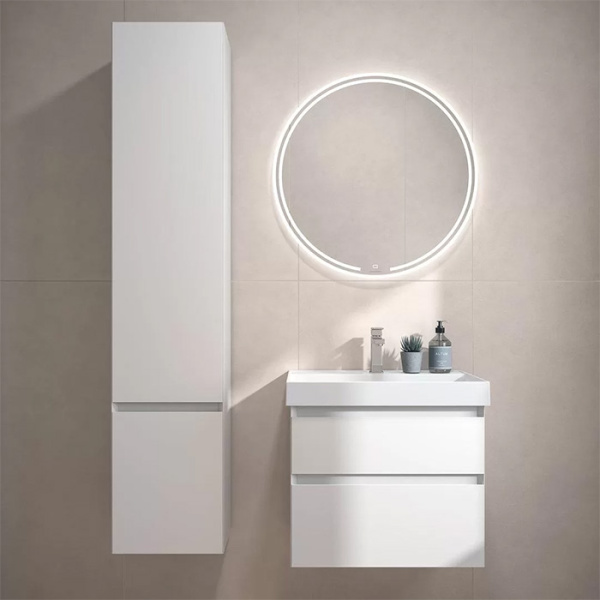 Kerama Marazzi Раковина CUBO подвесная\мебельная 60,5*48,5*18см, с 1 отв.под смеситель, с переливом, белая глянцевая 