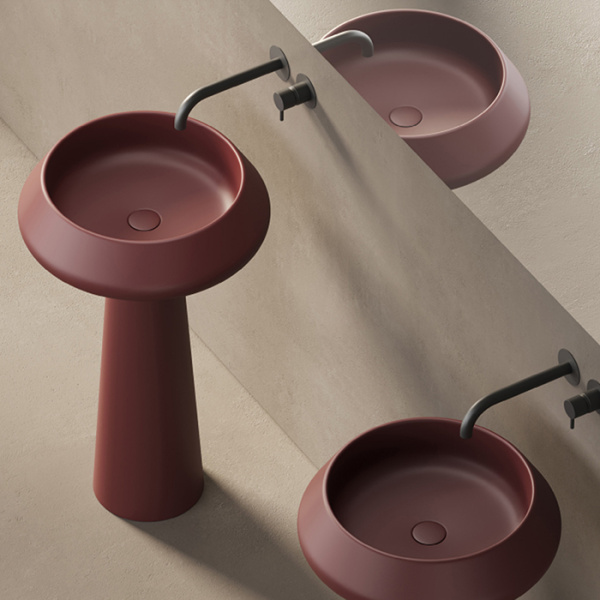 DEA DESIGN Pedestal Basin Раковина напольная d545хh900 мм, цвет red wine 