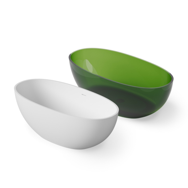 DEA DESIGN Nature Ванна отдельностоящая 165x80xh58 см, материал: Glasstech прозрачная смола, цвет: Emerald R3 