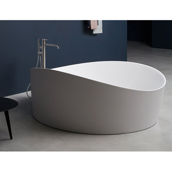 ANTONIO LUPI DUNE Ванна отдельностоящая 1720х1680х645 мм., с нажимным донным клапаном, сифоном и гибким шлангом, Cristalplant, цвет белый 