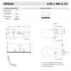 Treesse Epoca Ванна из композита отдельностоящая  170х80хh72/60 см) в комплекте: ножки (4 шт.), слив-перелив, цвет ванны: белый, фурнитура: хром 