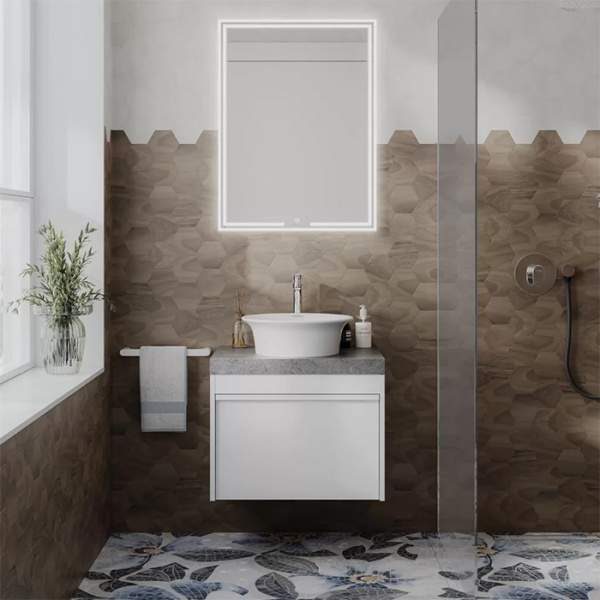 Kerama Marazzi Зеркало MIO прямоугольное с диммером 60, белое 