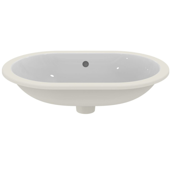 Ideal Standard Connect Раковина 620х410 мм, овальная, встриваемая снизу без отв. под смес., с крепежом, цвет: белый глянец 