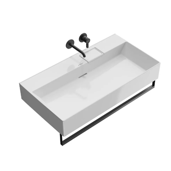 Kerama Marazzi Раковина LOGICA мебельная\подвесная, 90*48*14,5см, без отв. под смеситель, с переливом, белая глянцевая 