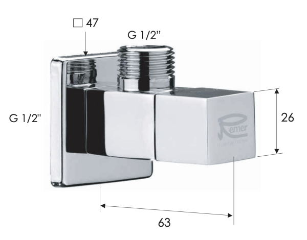 Запорный вентиль 1/2*1/2 Remer 128S1212 