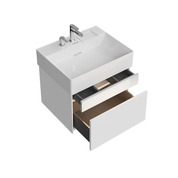 Kerama Marazzi Тумба LOGICA подвесная 2 ящика 60 см, белоснежный 