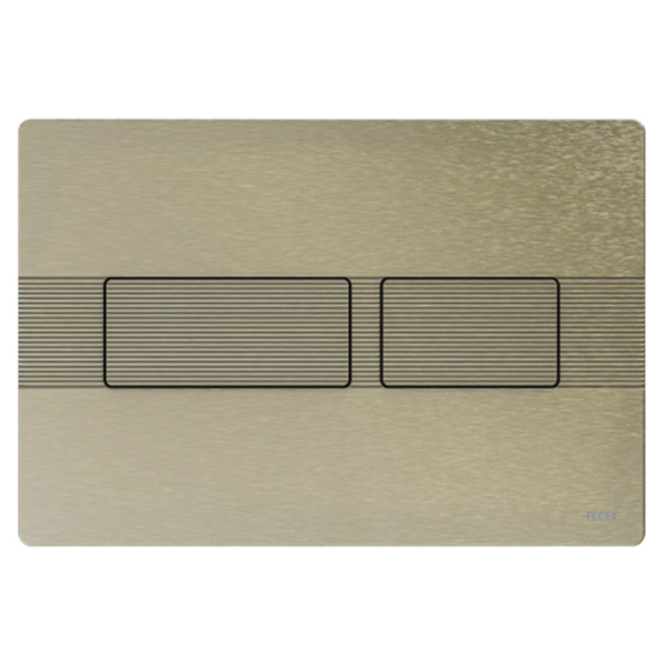 TECEsolid. Панель смыва  с двойной системой смыва для унитаза, цвет никель с текстурой линии 