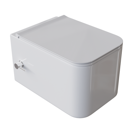 Унитаз подвесной с функцией биде, Mane Белый глянец c крышкой 