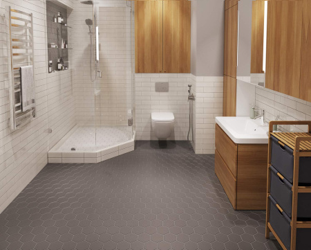 Кер. мозаика Hexagon big Grey Matt (FQ21016) 256х295х6 