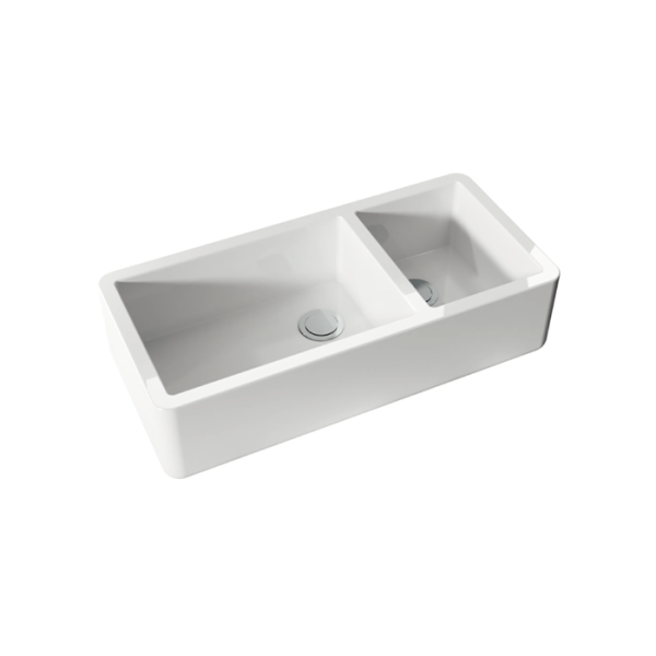 KERASAN Hanna Glasse OXFORDSHIRE Раковина керамическая кухонная 1003x470x254 мм,без отв под смеситель, без сифона, толщина 40 мм, цвет белый 