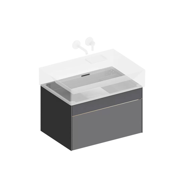 Kerama Marazzi Тумба LOGICA подвесная 2 ящика 70 см, стальной серый 