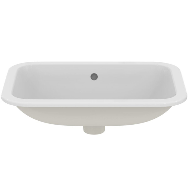 Ideal Standard Connect Раковина 580х410 мм, прямоугольная, встраиваемая снизу без отв. под смес., с крепежом, цвет: белый глянец 