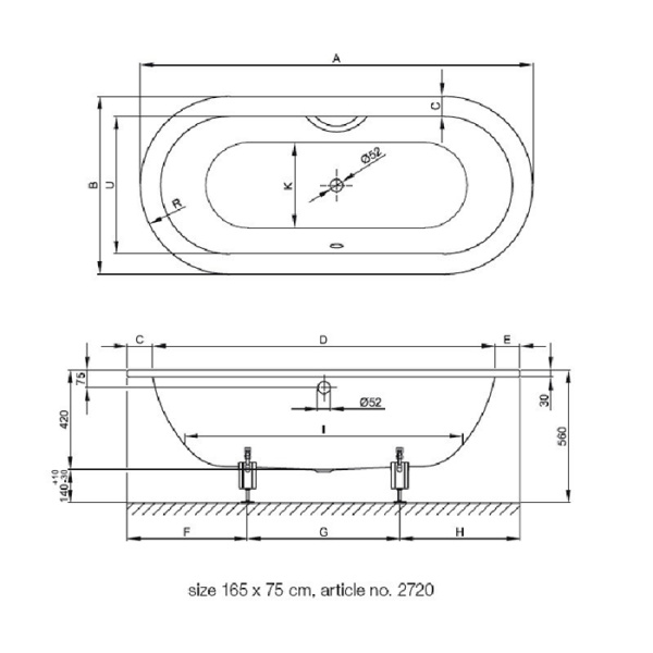 BETTE Starlet Oval Ванна с шумоизоляцией 195 x 95 x 42 cm , белая 