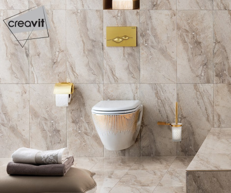 CREAVIT DEKOR ЗОЛОТО КРУГИ Унитаз подвесной TP325.001T0 