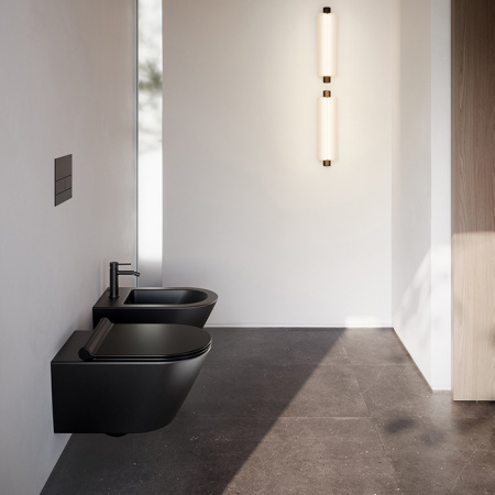 Catalano ZERO Биде подвесное 55x35, с 1 отв. под смеситель, покрытие Cataglaze+, без крепежа, цвет черный матовый 