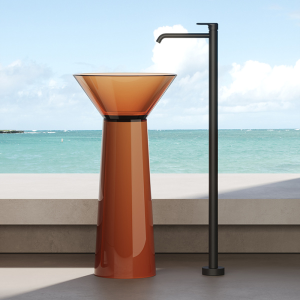 DEA DESIGN Washbasins Раковина напольная 48x48xh90 см, материал: Glasstech прозрачная смола, цвет: Sunset R1 