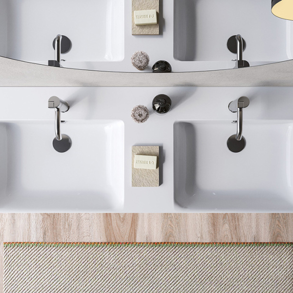 Catalano PREMIUM Раковина 120x47 двойная, без отв. под смеситель, покрытие Cataglaze+, цвет белый глянцевый 