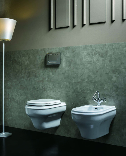 AZZURRA CHARME биде подвесное 52х40см, с 1 отв.c креплением KIT 2000 CF, цвет белый 