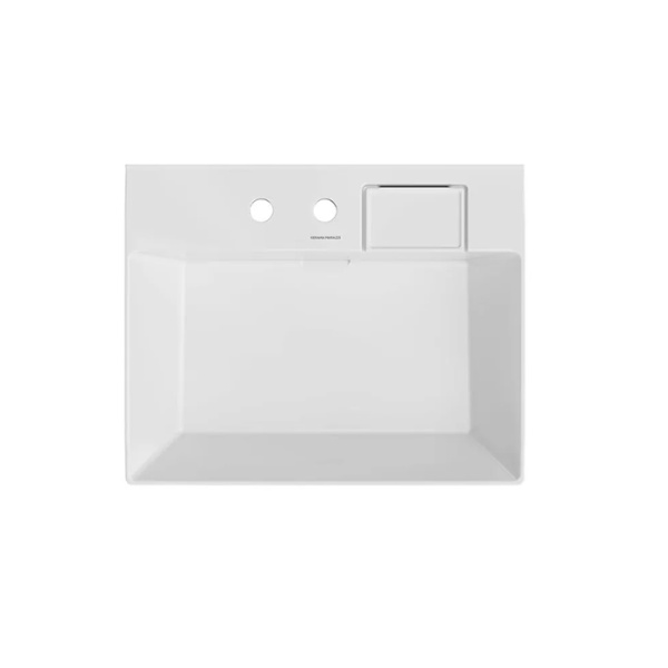 Kerama Marazzi Раковина LOGICA мебельная 60*48*14,5см, с 2 отв.под смеситель,  с переливом, белая глянцевая 