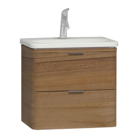 Тумба Nest с раковиной c 2мя ящиками, 60 см, с LED подсветкой, цвет натуральная древесина 