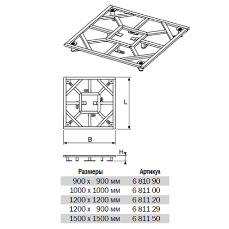 TECE монтажная рама,1000х1000 (спеццена с нашего склада!) 