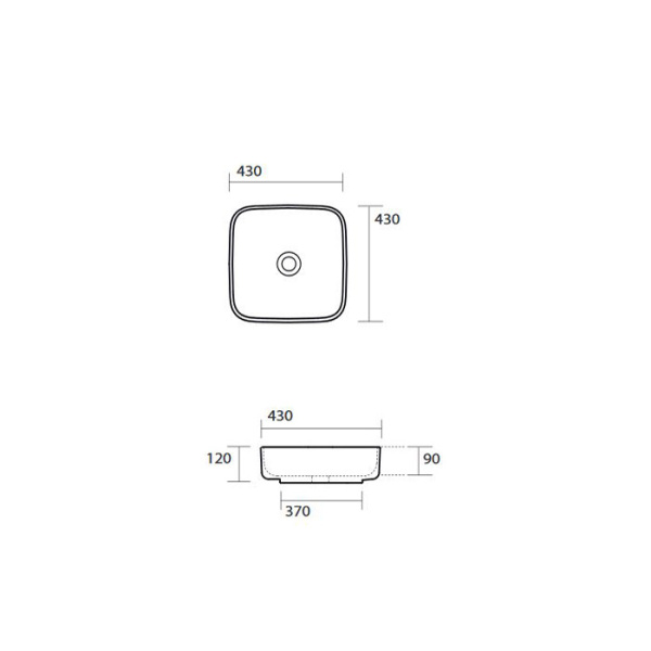Kerasan Tribeca Раковина накладная 43х43 см, без отв. под смеситель, цвет: белый 