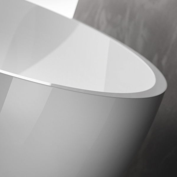 GRUPPO TREESSE CAREZZA Ванна отдельностоящая 1800х850х520 мм., с сливом-переливом и сифоном, SOLID SURFACE, цвет белый глянцевый 