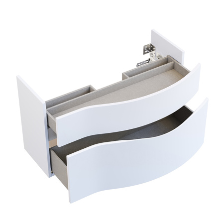 Kerama Marazzi Раковина RIVA мебельная правая с крепежом 100,7*48*15см, с 1 отв. под смеситель, с переливом, цвет белый глянцевый 