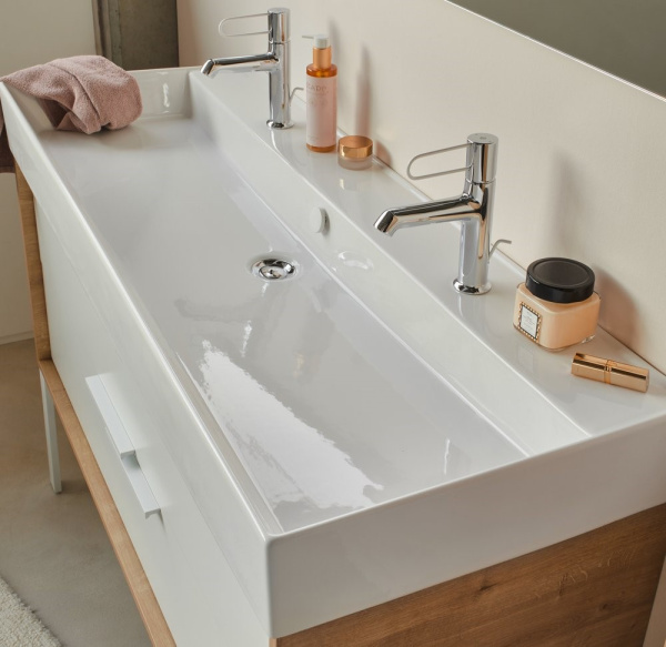 EXBK112-00 VIVIENNE Керамическая раковина 120х46 см, белая 