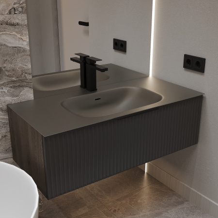 Раковина накладная алюминиевая M115B70 темный коричневый 