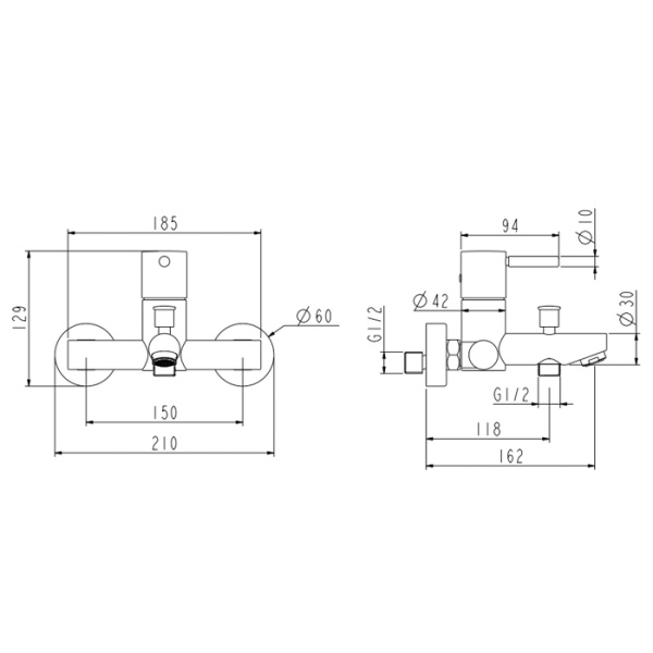 NEMO NM-2355CR Смеситель для ванны CHROME PLATED 