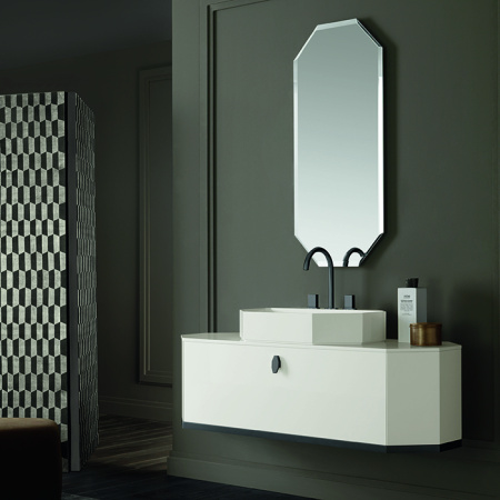 VITAGE milldue edition Раковина CRYSTAL 664х472х120 мм, без перелива, c 3 отверстиями для смесителя, Ceramilux, с донным клапаном, цвет бел глянцевый 