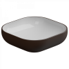 Раковина накладная биколор 45 см GSG Ceramic Design Easy EALAVQU45BI000/035, White/Cacao Matt