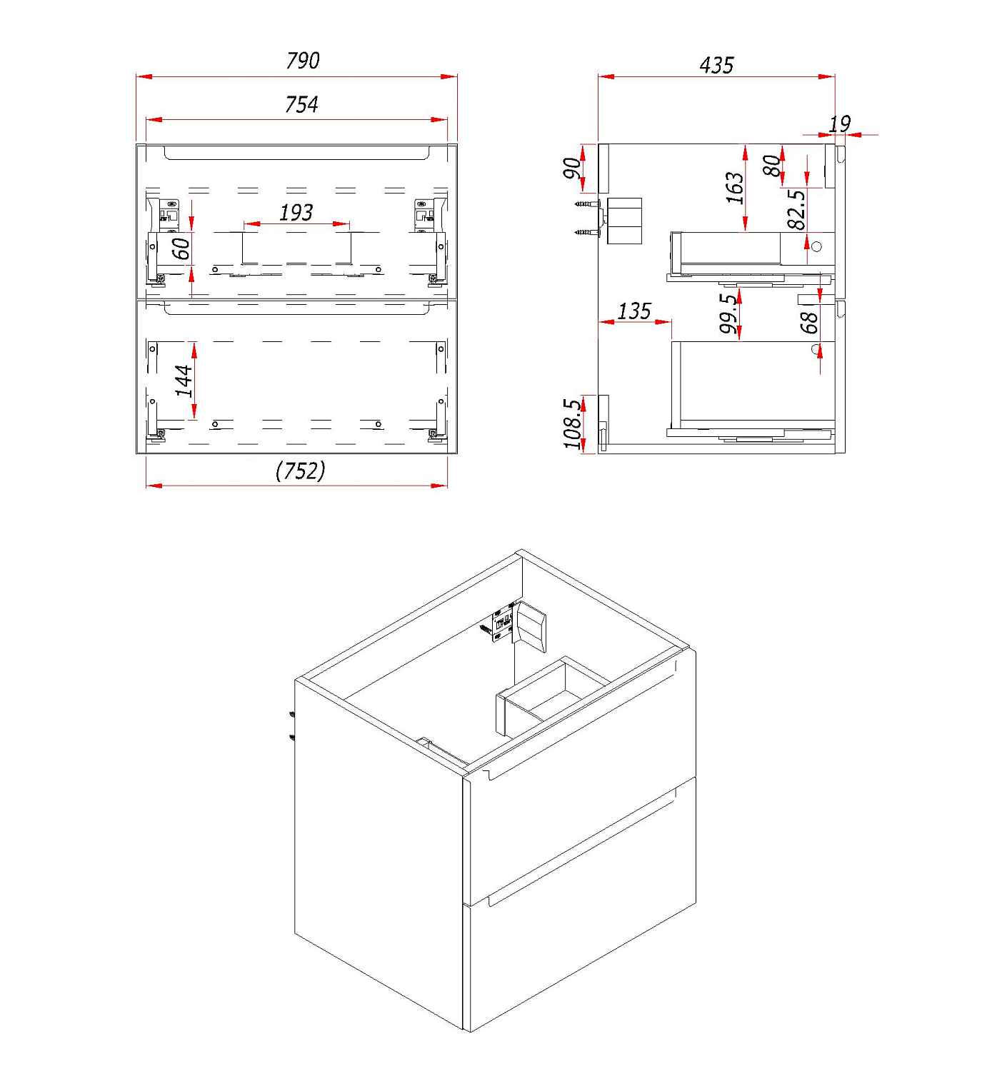 Тумба под раковину/столешницу Дион, Пепельно-синий 80