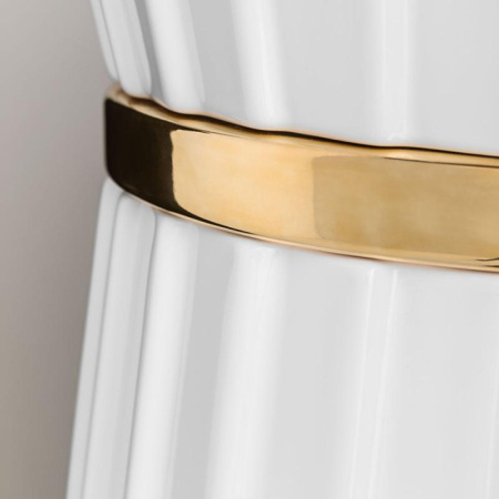 OASIS PLISSE Раковина напольная Ø440х950 мм, без отв. для смесителя, без перелива, c донным клапаном, кольцо золото, цвет белый (упаковка-3-х коробки) 