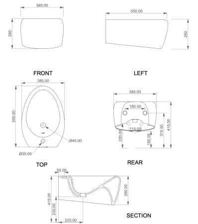 Биде подвесное GSG Ceramic Design Touch TOBISO000, белый глянцевый 