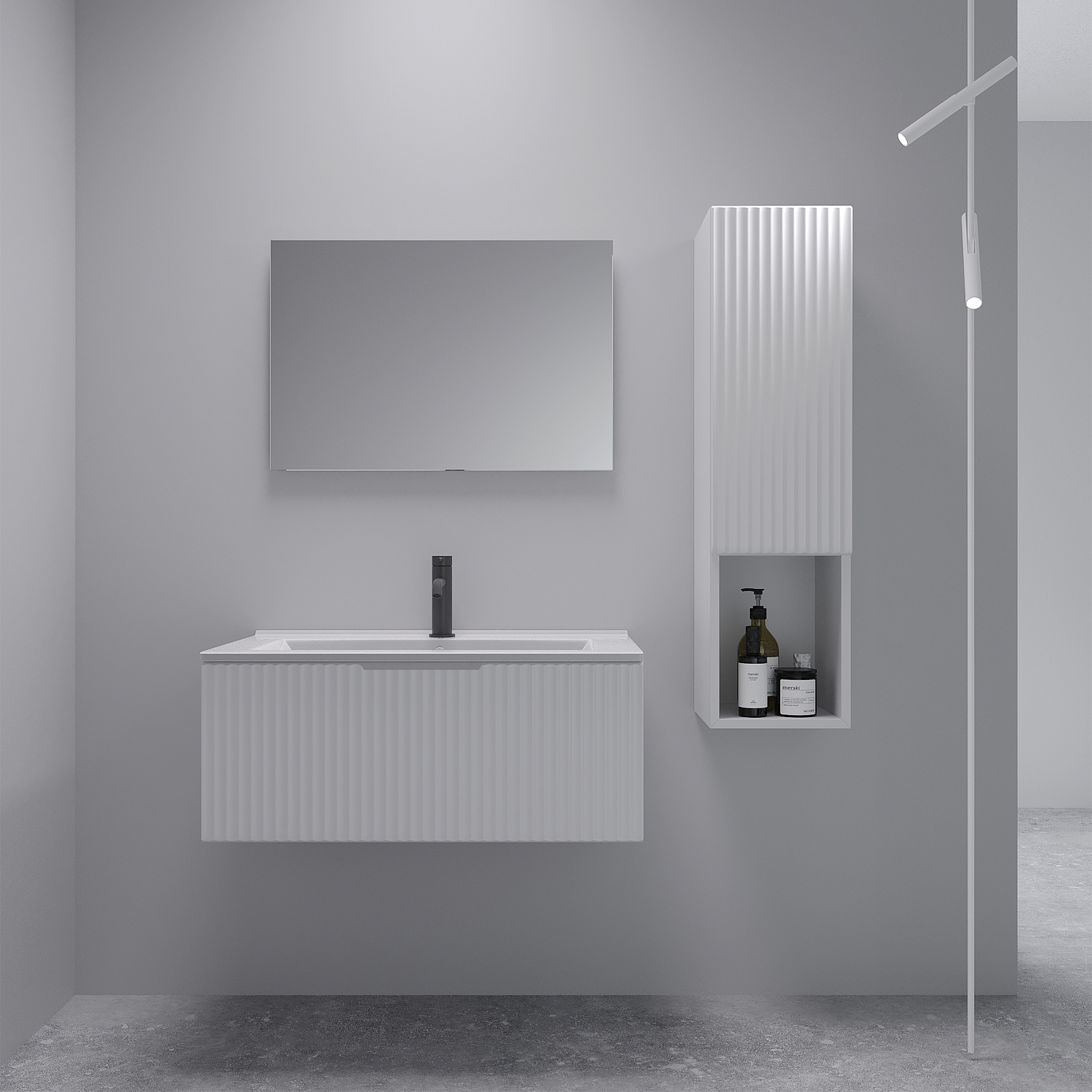 Тумба под раковину/столешницу Кито, Флавио Белый РЕТ 100