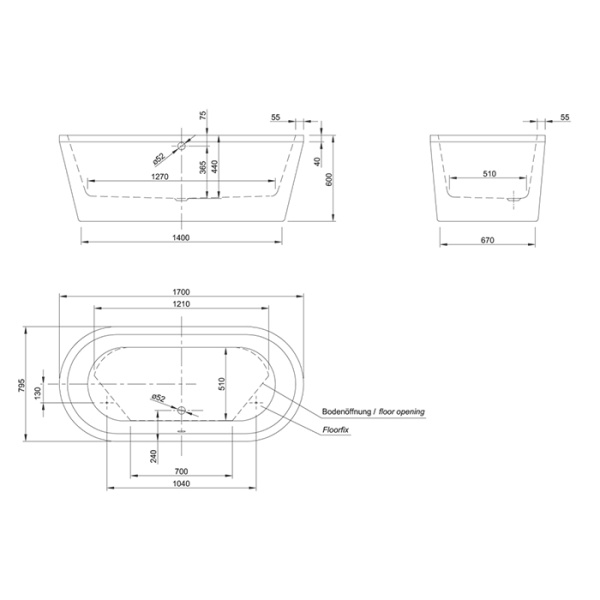 KNIEF Слив перелив с системой Click-Clack, с гибким шлангом и горизонтальным отводом, цвет хром (смонтирован на ванне) 