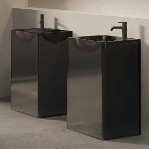 DEA DESIGN Pedestal Basin Раковина напольная 495х455хh880 мм, цвет smoky black 
