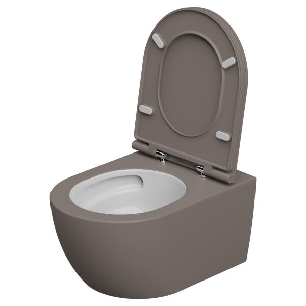 Чаша подвесного унитаза биколор со смывом Eco Clean GSG Ceramic Design Like LKWCSOECBI000/029, White/Tortora Matt 