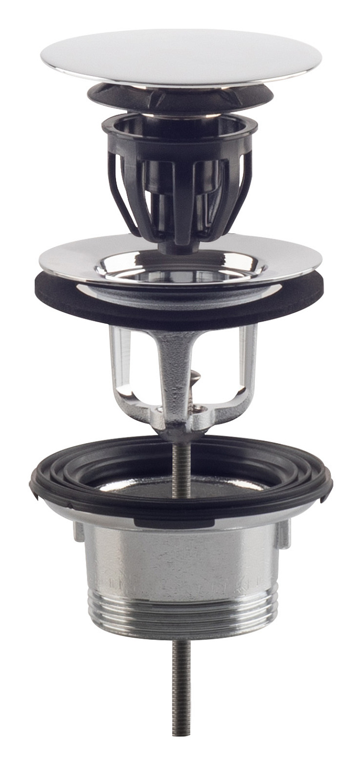 Донный клапан с переливом для ванны click-clack 1”1/2 OMP Tea Clicker 8334.060.6.XD, белый матовый