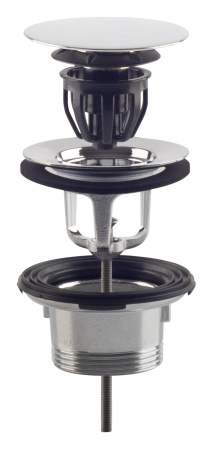 Донный клапан с переливом для ванны click-clack 1”1/2 OMP Tea Clicker 8334.060.6.XD, белый матовый 